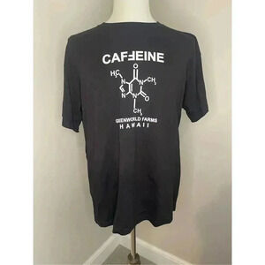 Sun International Men's XL Black Vintage Caffeine Molecule Graphic‎ T-Shirt